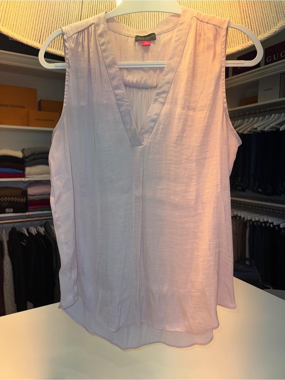 Vince Camuto Blush V-Neck Sleeveless Camisole - Picture 3 of 11
